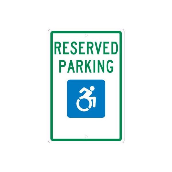 National Marker Co NMC Traffic Sign, Reserved Parking New York, 18in X 12in, White TMS326H - main